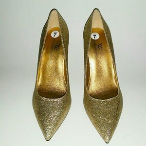 Worthington sparkly gold heels
